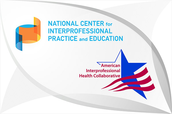 Logos for the National Center for Interprofessional Practice and Education and American Interprofessional Health Collaborative